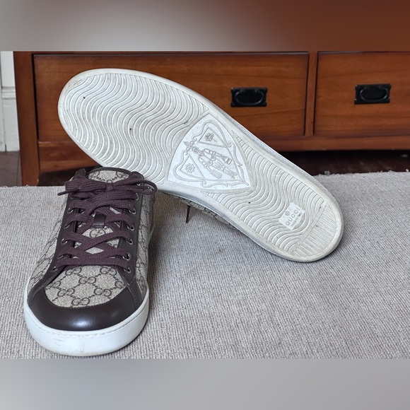 Gucci GG Guccissima Monogram Canvas Men Low Top Fashion Sneakers Size 12 G - Picture 6 of 13